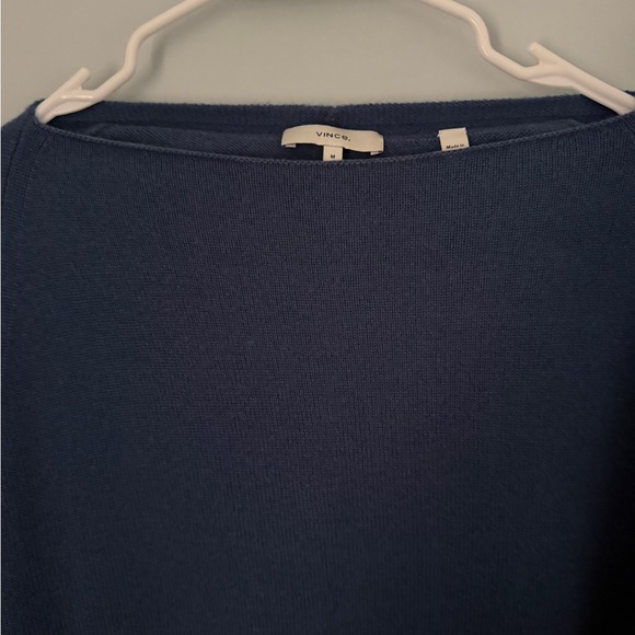 Vince Navy Blue Wool Cashmere Boat Neck Knit Sweater Size M - Picture 4 of 9